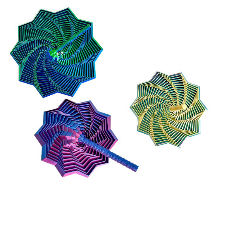 3D Printed Star-Shaped Fidget Toy with Handle for Stress Relief